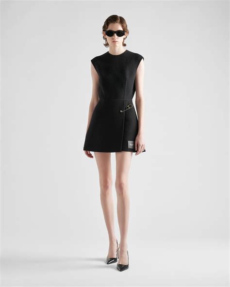 prada washed twill mini dress|Black Washed Twill Minidress .